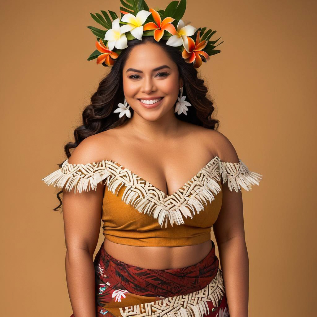 Samoan Woman in Traditional Attire Portrait