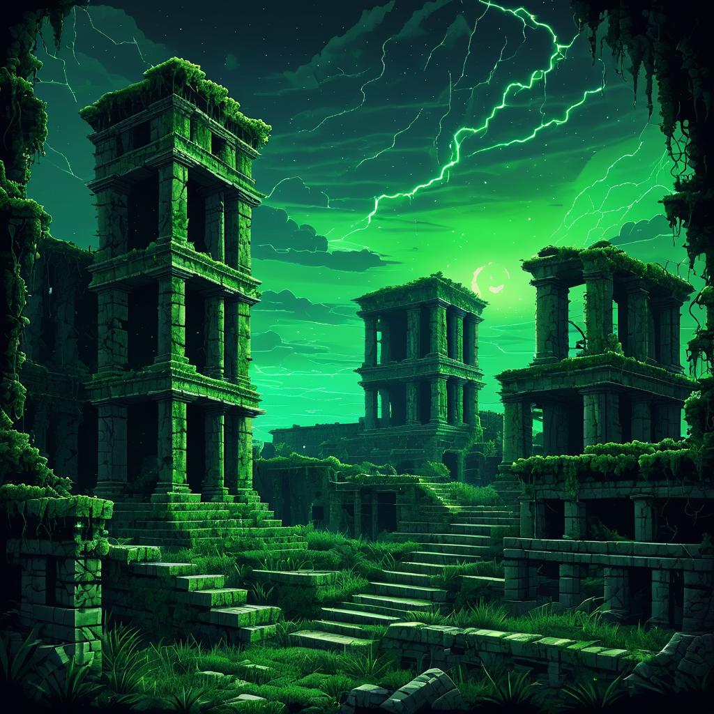 Eerie Cosmic Horror in Ancient Ruins