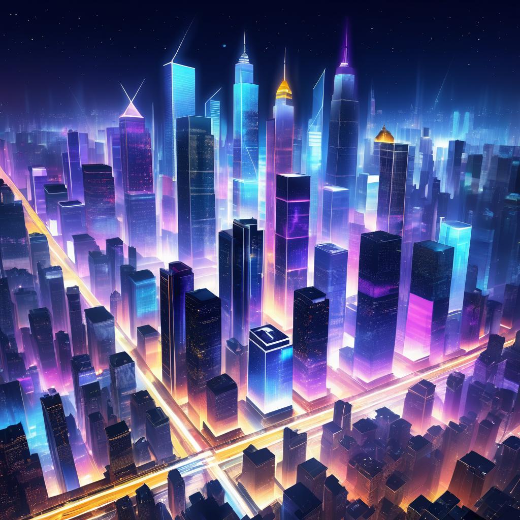 Vibrant City Skyline at Night