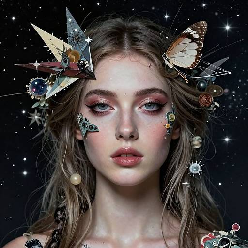 Surreal Cosmic Italian Goddess Portrait