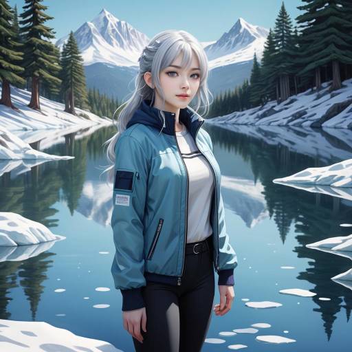 Serene Winter Wonder: Anime Illustration