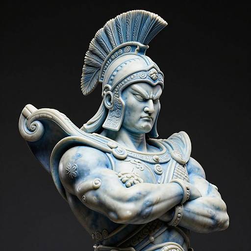 Blue Warrior Sculpture of Bravery