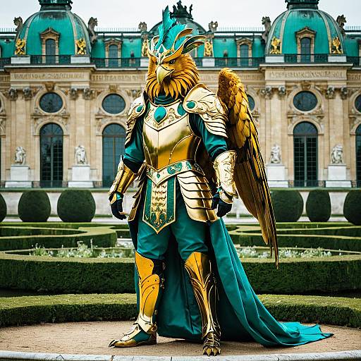 Griffin in Renaissance Armor at Versailles Garden
