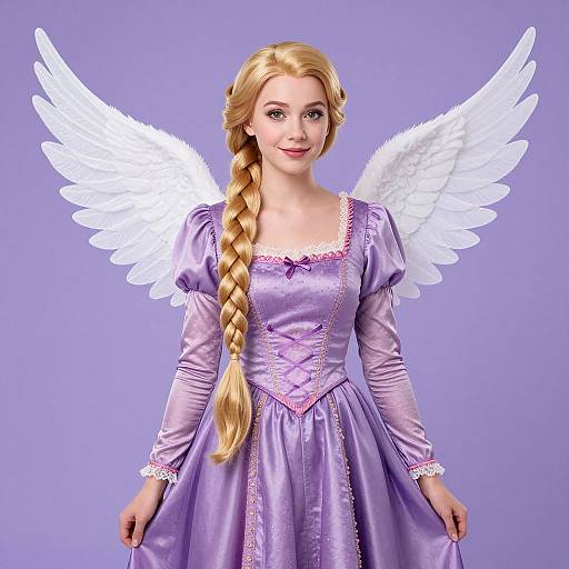 Angel Rapunzel with Purple Dress
