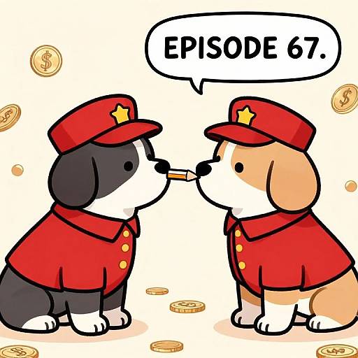 Playful Dogs in Surreal Scene