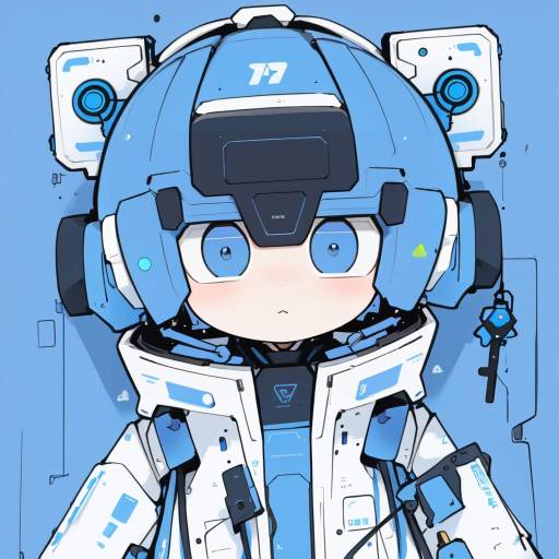 Illustration of <key> (robot) (blue archive), blue archive in the style of Mikozin