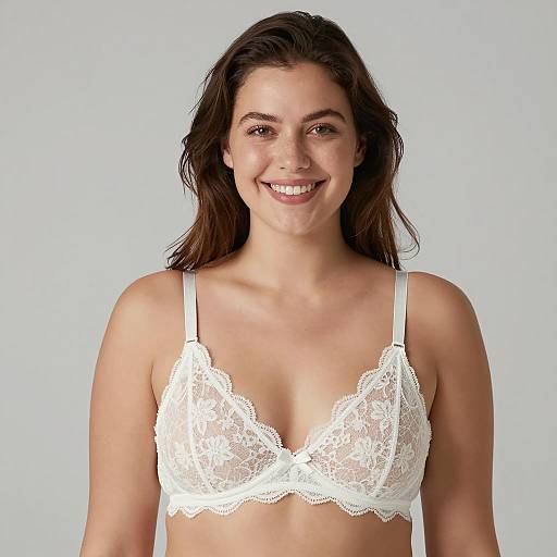 Smiling Woman in Lace Bra Portrait