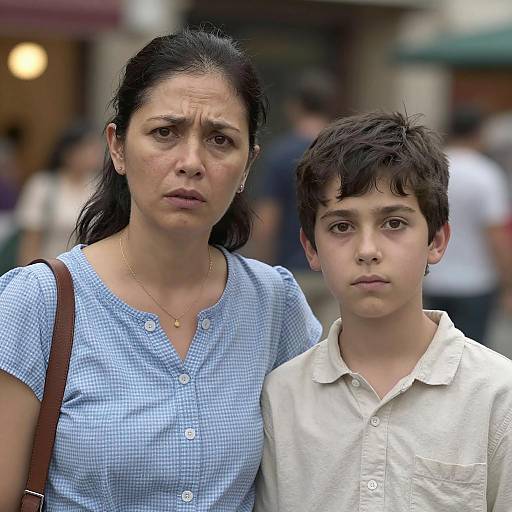 A Serene Moment: Woman and Boy Together