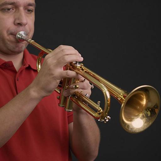 Male Musician Playing Trumpet