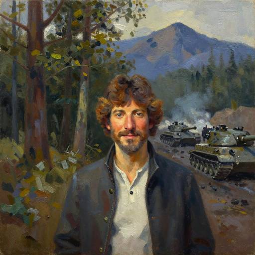 Bob Ross Style War Art Juxtaposition