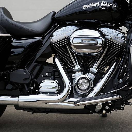 Polished Chrome Harley Exhaust Close-Up