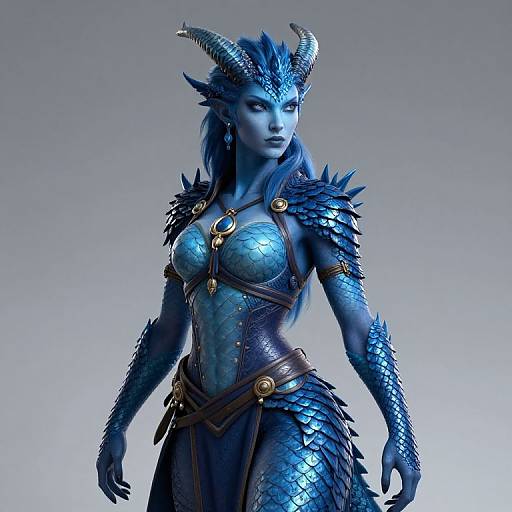 Blue Scale Half-Dragon Tiefling Monk