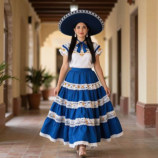 Woman in Traditional Mexican Outfit