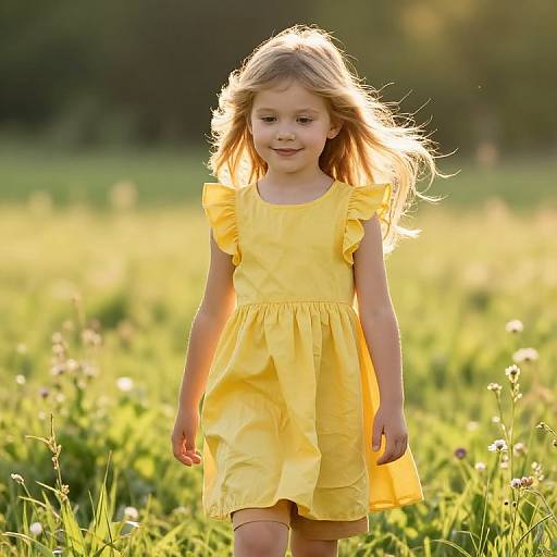 Serene Blonde Girl in Sunny Meadow