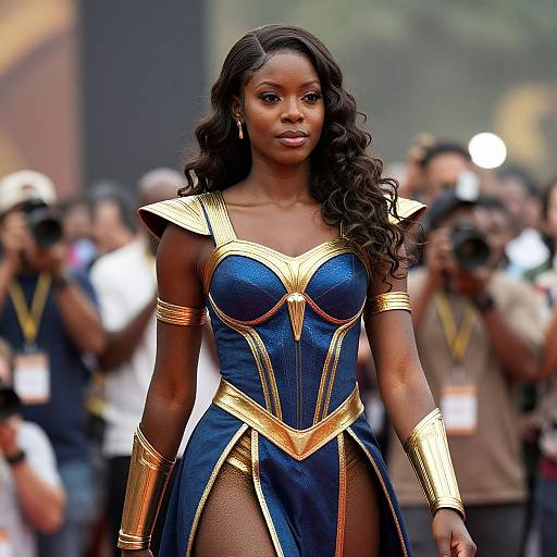 Wakanda Woman in Blue and Gold