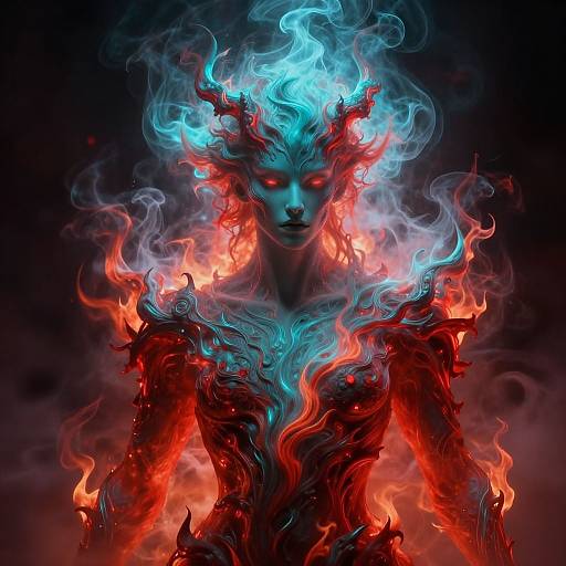 Smoky Fiery Spectral Male Portrait