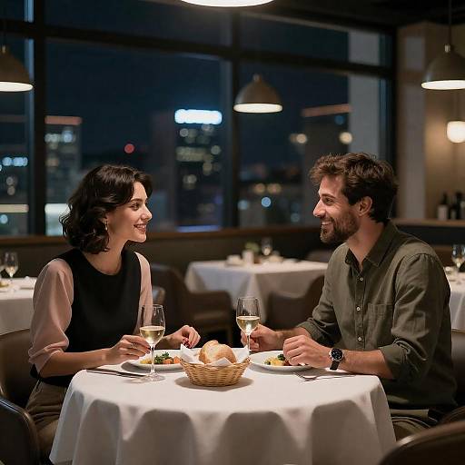 Intimate Evening Dinner in Cityscape