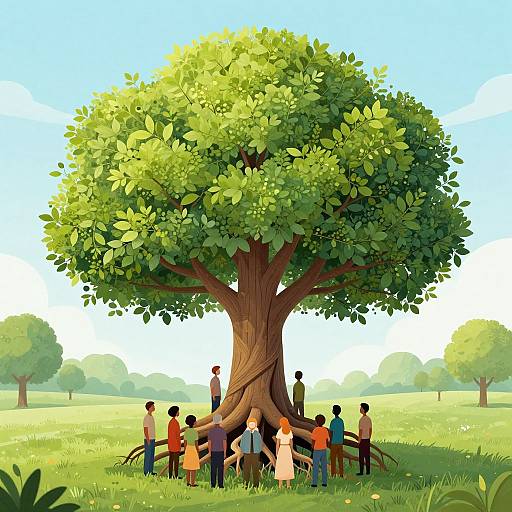 Equity Illustrated by Intertwined Roots Tree