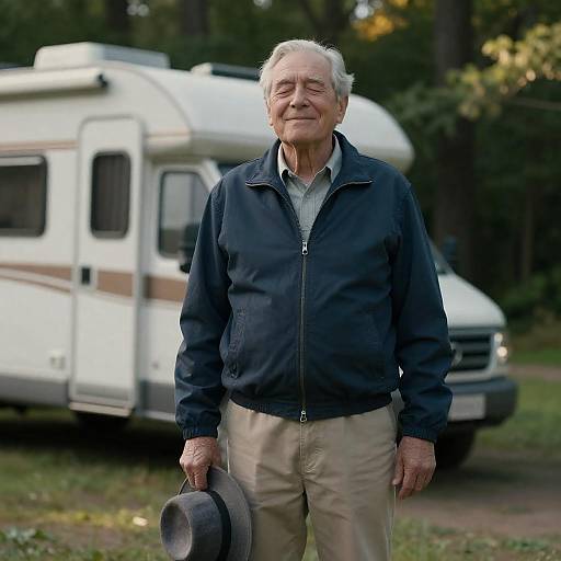 Smiling Elderly Man in Nature