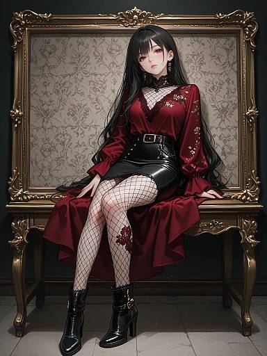 Elegant Young Woman in Vintage-Inspired Fashion