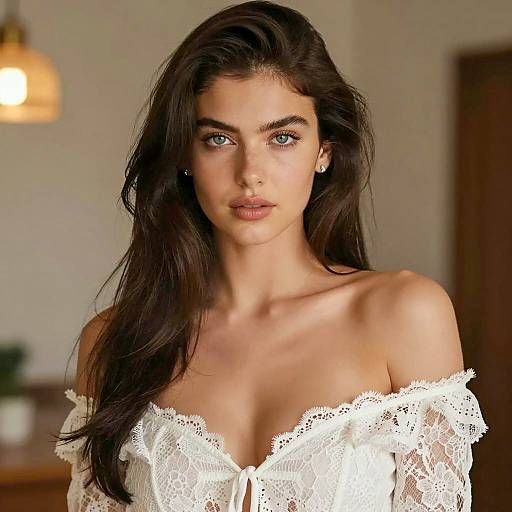 Elegant Young Woman in Warm Lighting