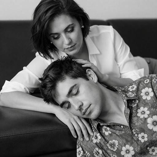 Intimate Black-and-White Couple Portrait