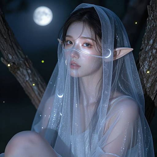 Surreal Portrait of Moonlit Elf
