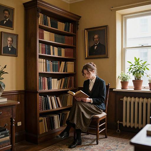 Victorian Woman Reading Indoors