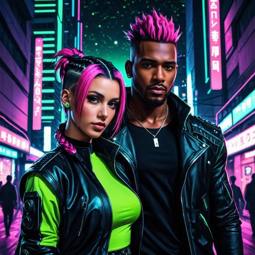Futuristic Synthwave Visual Novel Characters
