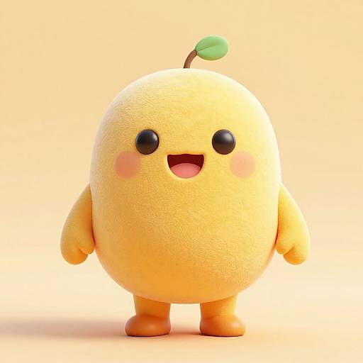 Adorable Grainy 3D Mascot Render