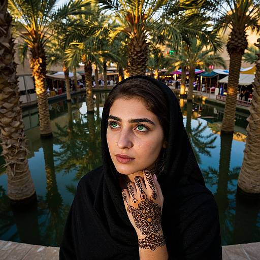 Enigmatic Middle Eastern Woman Portrait