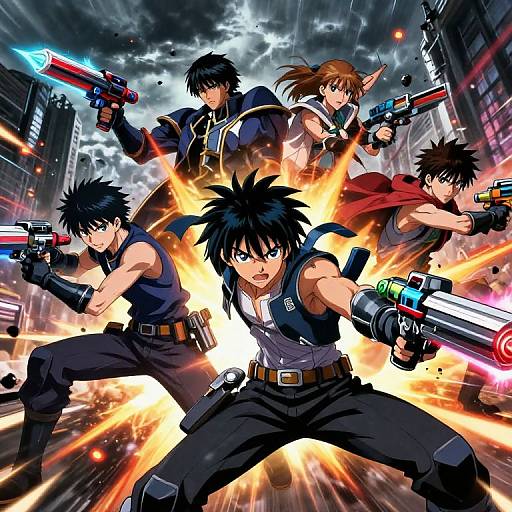 Futuristic Anime Battle Scene