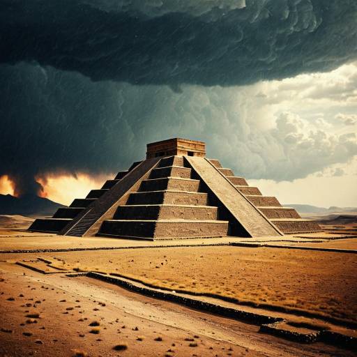 Ancient Ziggurat Under Stormy Sky