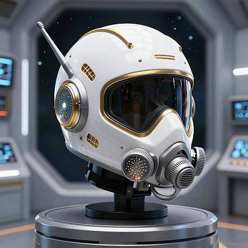 Futuristic AI-Enhanced Armor Helmet