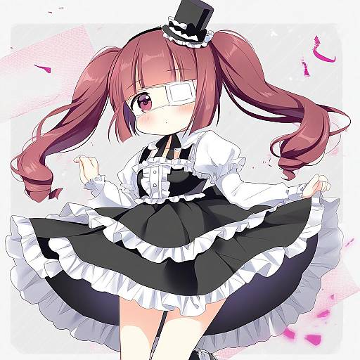 Illustration of Hanazono yurine, jashin-chan dropkick in the style of Nagayama yuunon