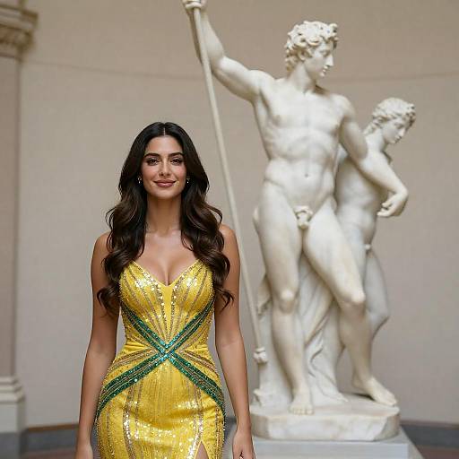 Elegant Woman in Sequined Dress Portrait