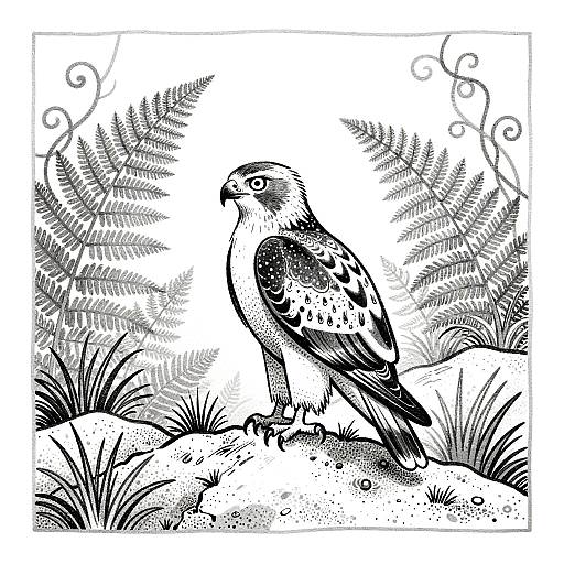 Textured Stippling Hawk on Plateau