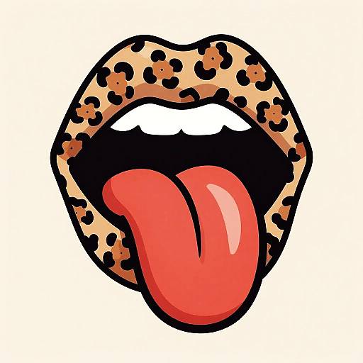 Pop Art Leopard Print Lips