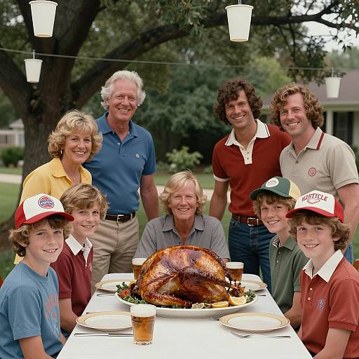 Vintage Family Gathering in Nature