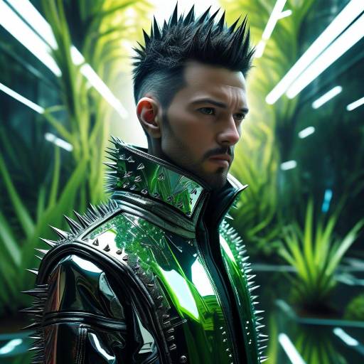 Man in Futuristic Spiked Jacket