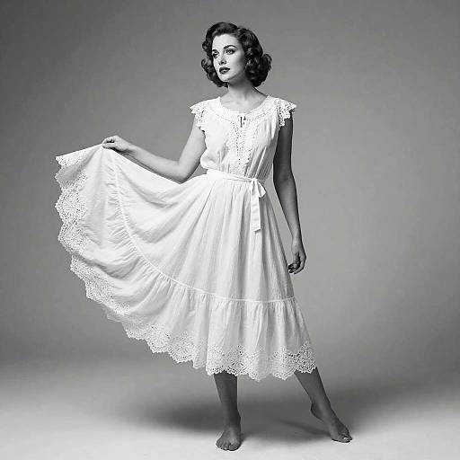 Vintage Black-and-White Woman Portrait