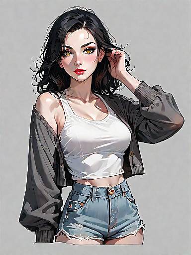 Stylish Woman in Casual Fashion Shot