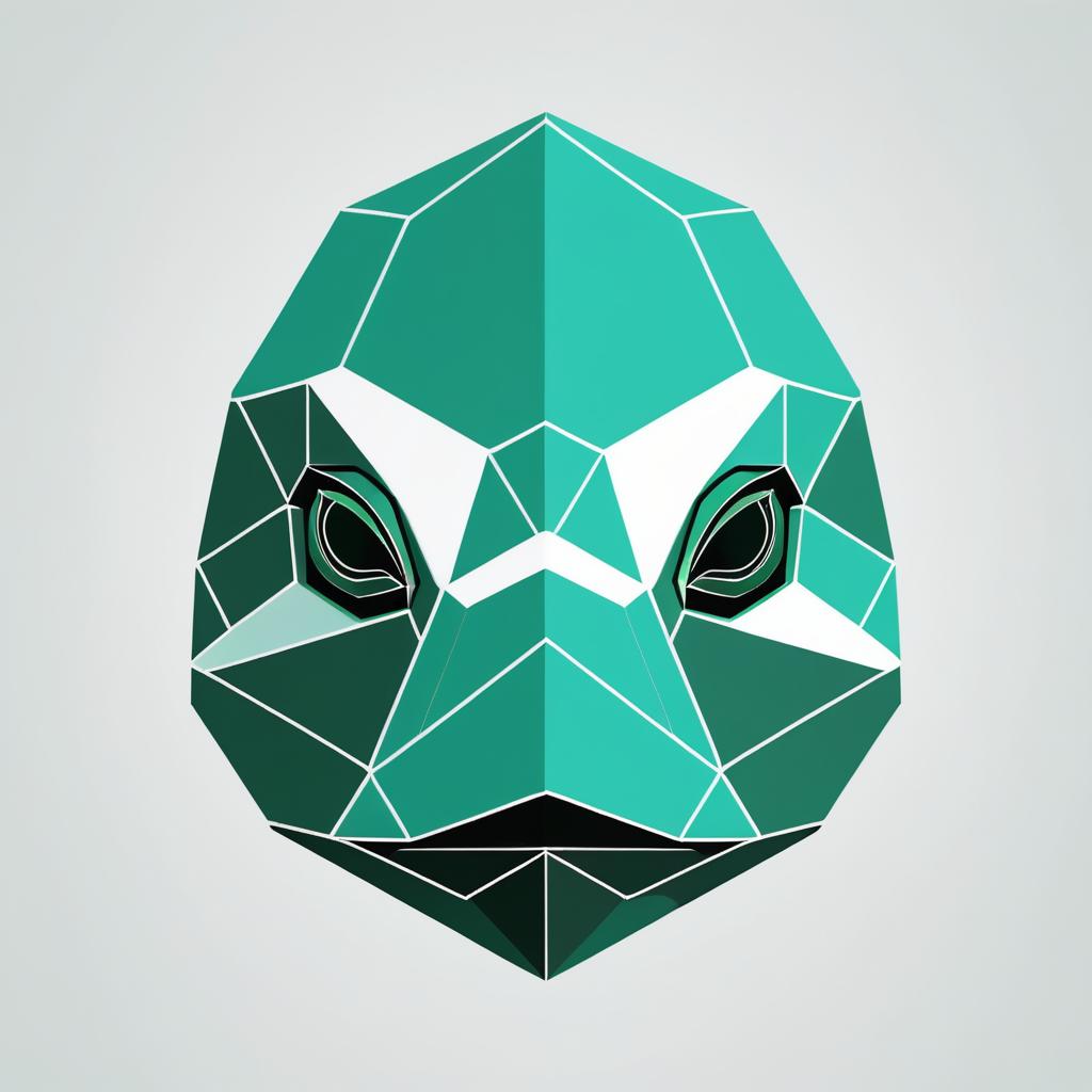 Minimalist Geometric Turtle Head Design