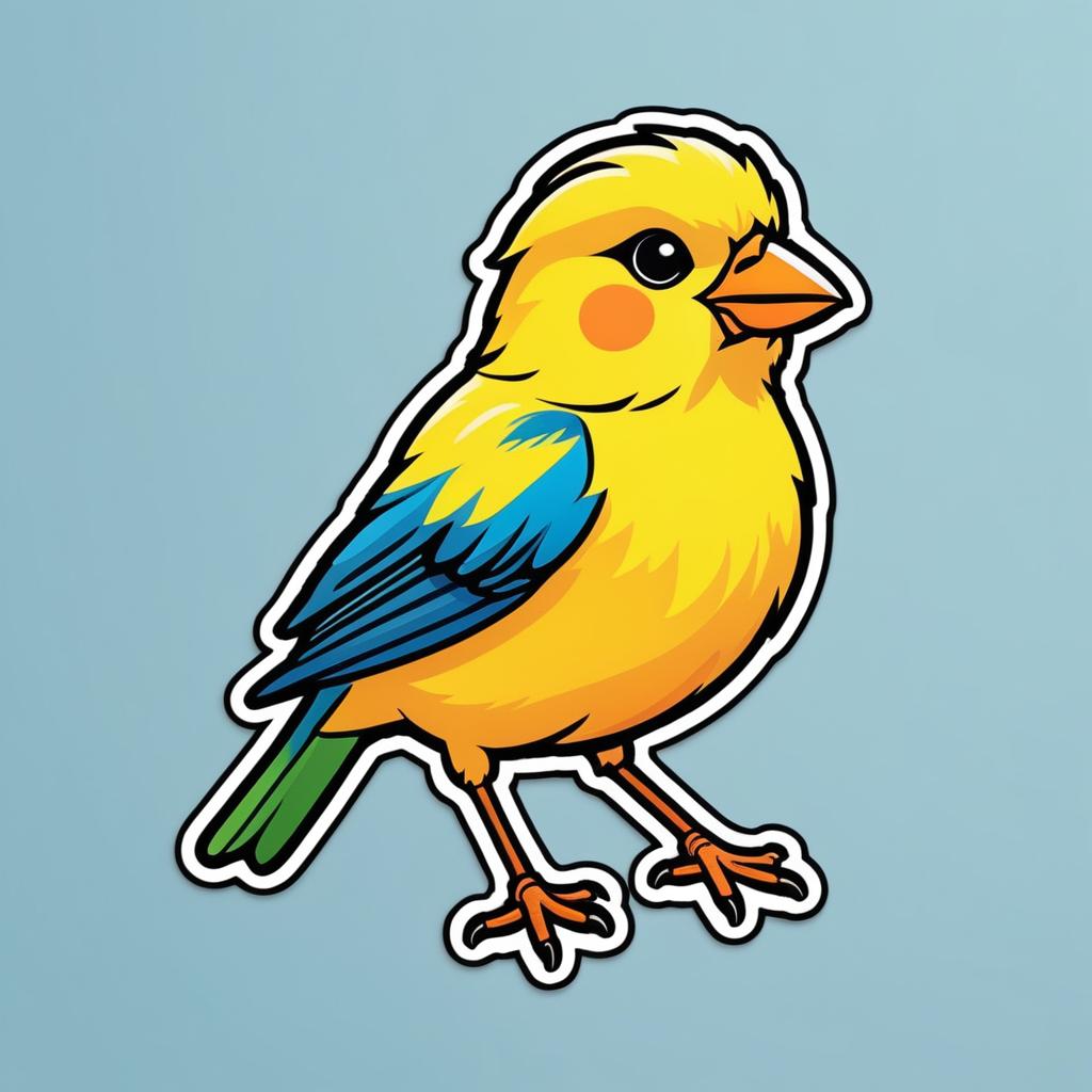 Vibrant Cartoon Canary Sticker Design