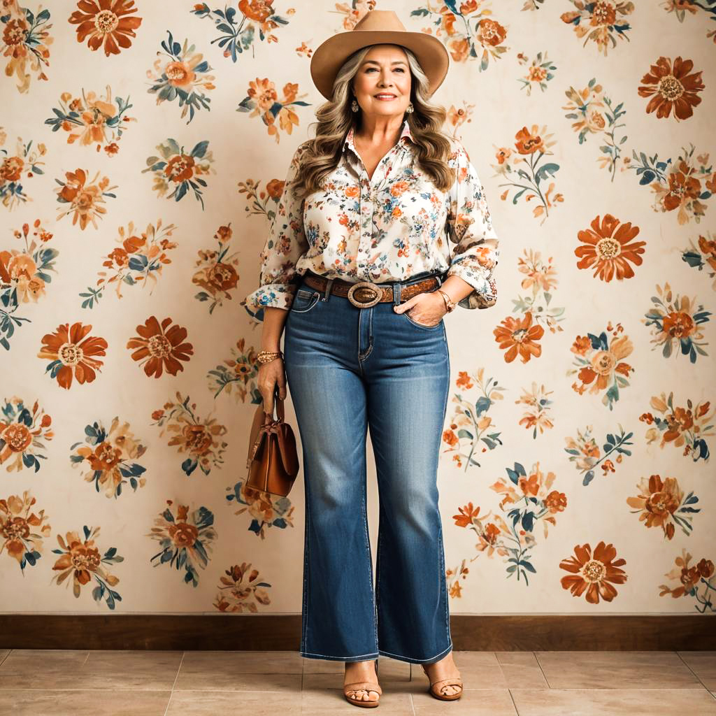 Charming Western Chic Woman in Floral