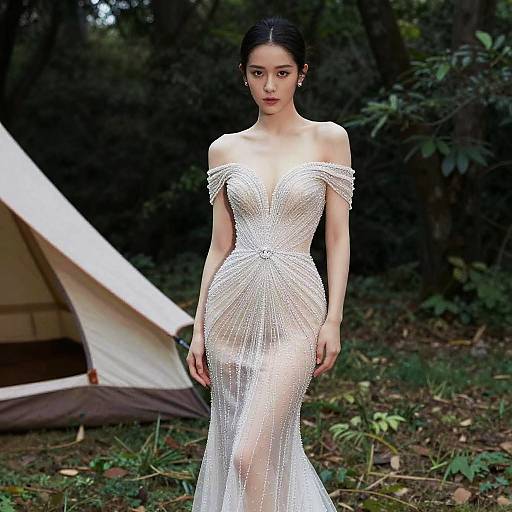 Glamorous Mermaid Gown in Woodland