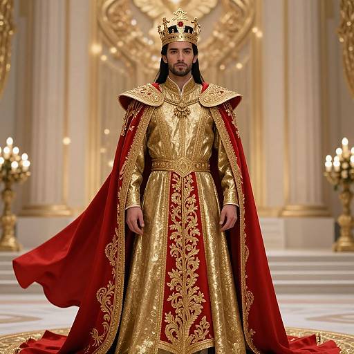 Regal Male Figure in Golden Attire