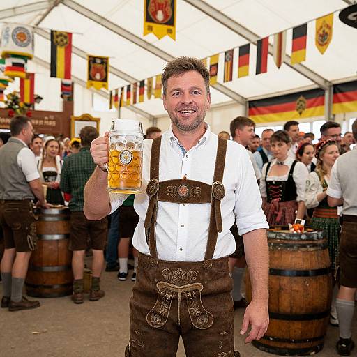 Man in Lederhosen at Oktoberfest