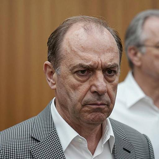 Serious Middle-Aged Man in Checkered Jacket