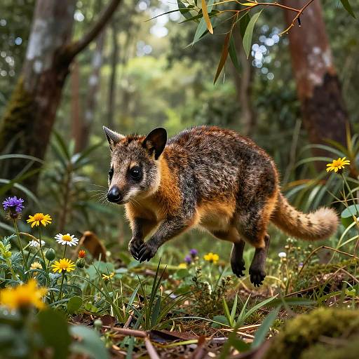 Energetic Bandicoot in Lush Rainforest